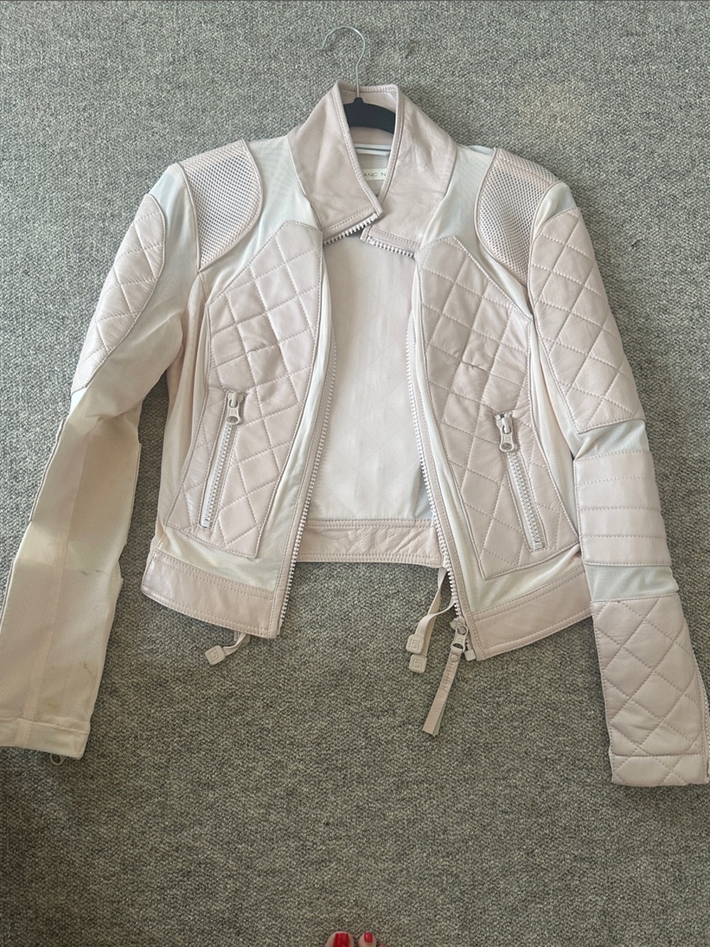Women's Quilted Moto Jacket - Cream